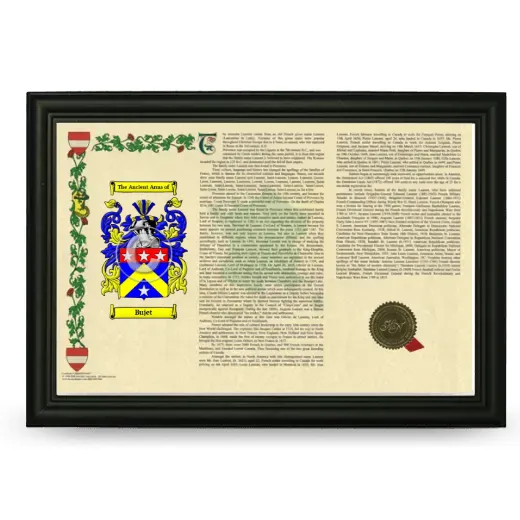 Bujet Armorial Landscape Framed - Black