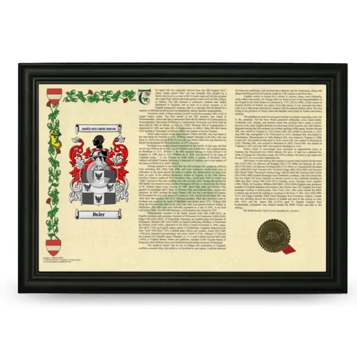 Buler Armorial Landscape Framed - Black