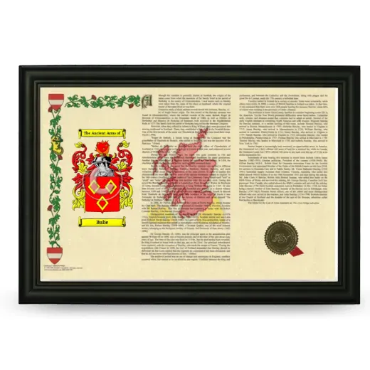 Bulie Armorial Landscape Framed - Black
