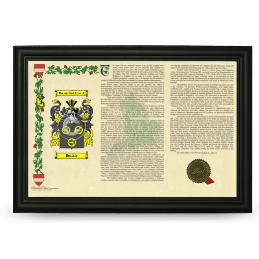Bunkle Armorial Landscape Framed - Black