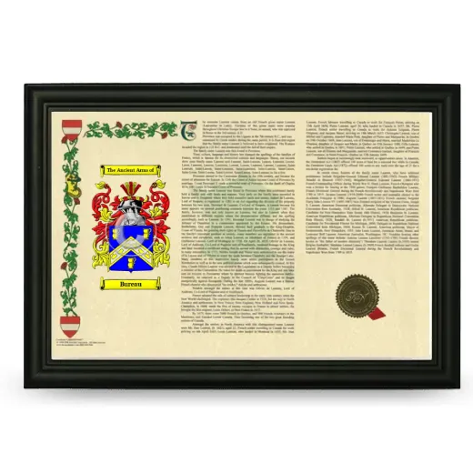 Bureau Armorial Landscape Framed - Black