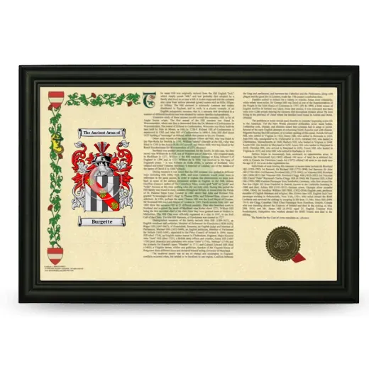 Burgette Armorial Landscape Framed - Black