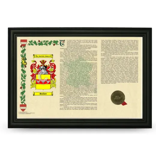 Bushee Armorial Landscape Framed - Black