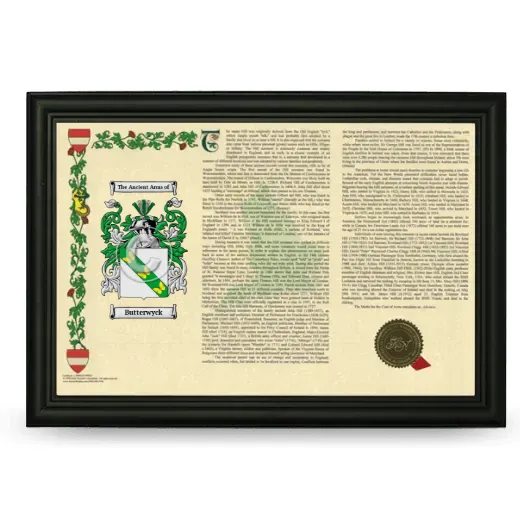 Butterwyck Armorial Landscape Framed - Black
