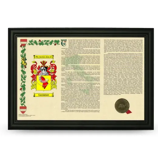 Cacciatore Armorial Landscape Framed - Black