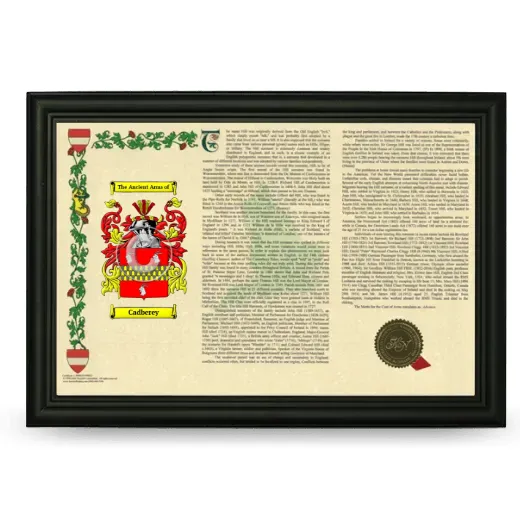 Cadberey Armorial Landscape Framed - Black