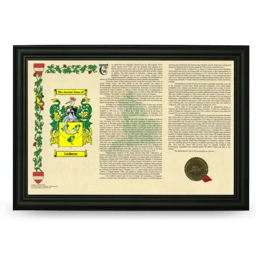 Cadmen Armorial Landscape Framed - Black