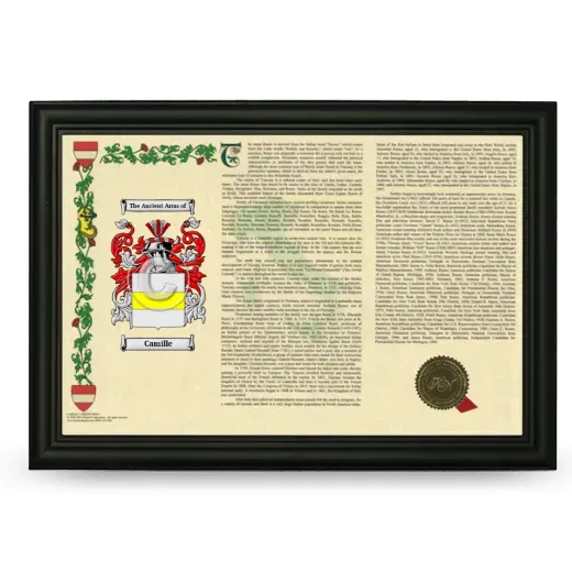 Camille Armorial Landscape Framed - Black