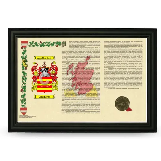 Cammeron Armorial Landscape Framed - Black