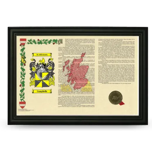 Campbells Armorial Landscape Framed - Black