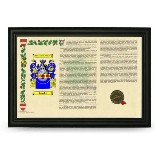 Capulet Armorial Landscape Framed - Black