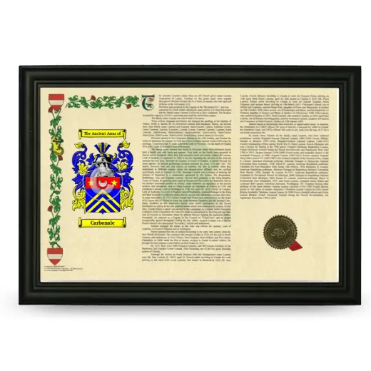 Carbonale Armorial Landscape Framed - Black