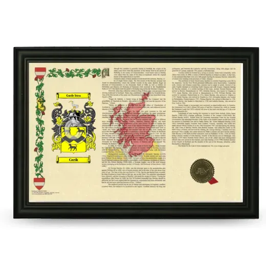 Carik Armorial Landscape Framed - Black