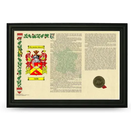 Carlo Armorial Landscape Framed - Black