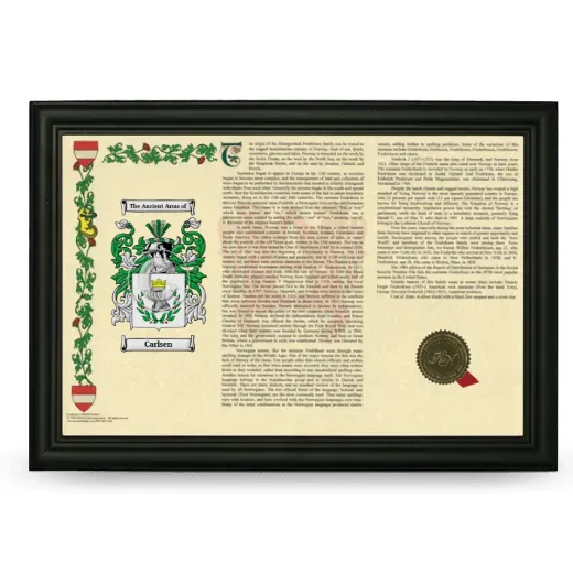 Carlsen Armorial Landscape Framed - Black