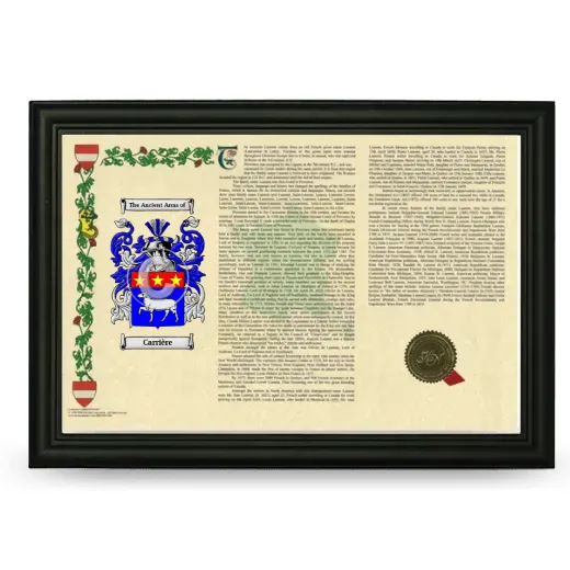 Carrière Armorial Landscape Framed - Black