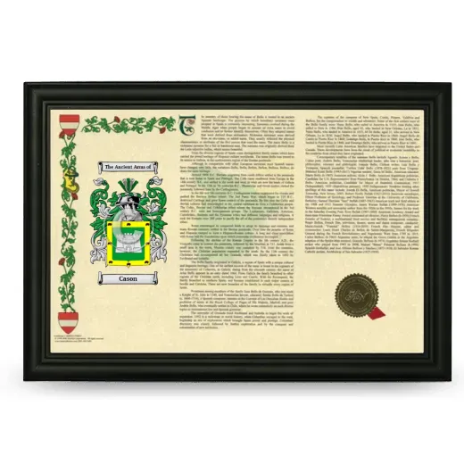 Cason Armorial Landscape Framed - Black