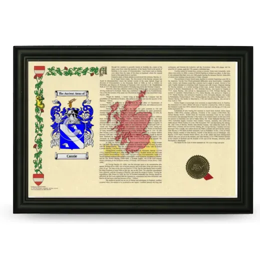 Cassie Armorial Landscape Framed - Black