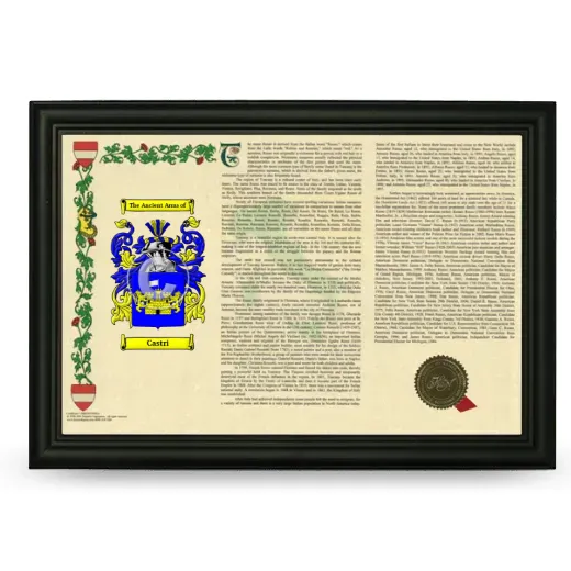 Castri Armorial Landscape Framed - Black