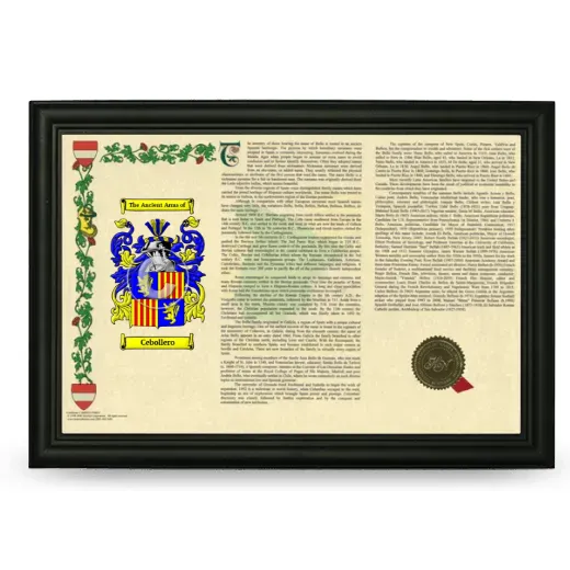 Cebollero Armorial Landscape Framed - Black