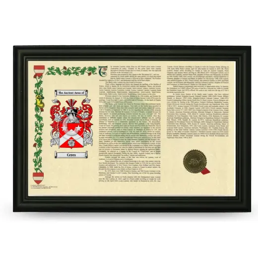Ceres Armorial Landscape Framed - Black