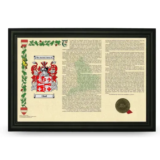Chad Armorial Landscape Framed - Black