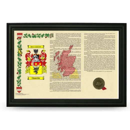 Chancelor Armorial Landscape Framed - Black