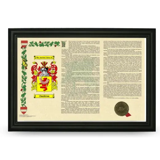 Charleton Armorial Landscape Framed - Black