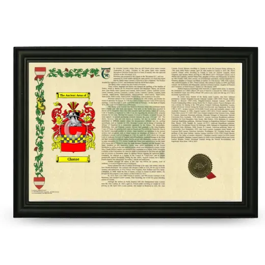Chasse Armorial Landscape Framed - Black