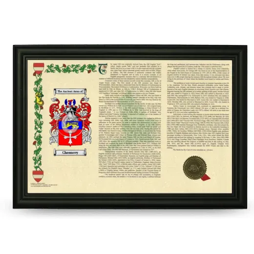 Chauncey Armorial Landscape Framed - Black