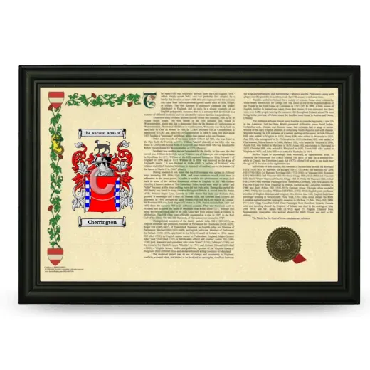 Cherrington Armorial Landscape Framed - Black