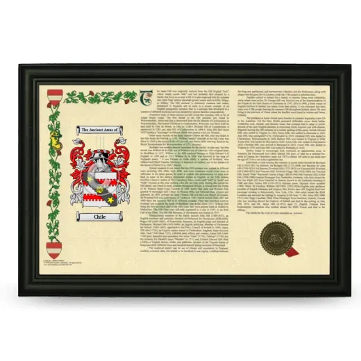 Chile Armorial Landscape Framed - Black