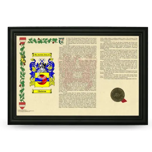 Christen Armorial Landscape Framed - Black