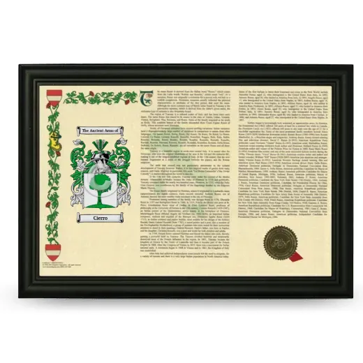 Cierro Armorial Landscape Framed - Black