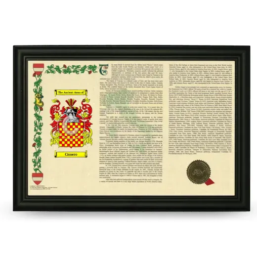 Cisnero Armorial Landscape Framed - Black