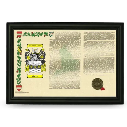 Clacket Armorial Landscape Framed - Black