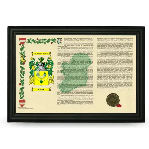 Claree Armorial Landscape Framed - Black