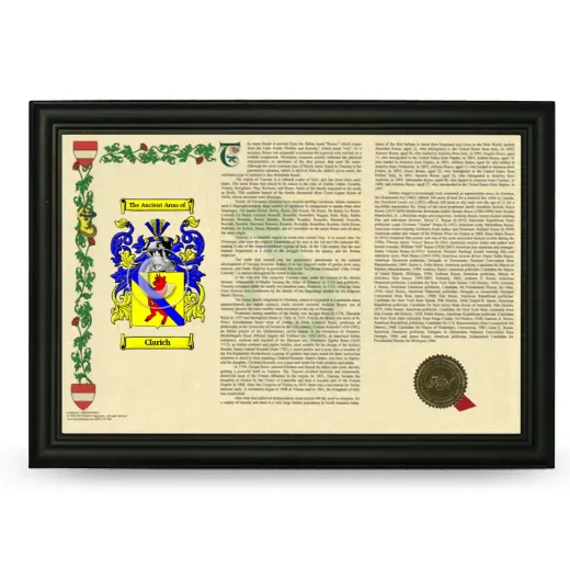 Clarich Armorial Landscape Framed - Black
