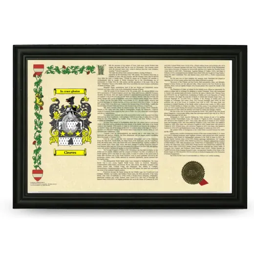 Cleaves Armorial Landscape Framed - Black