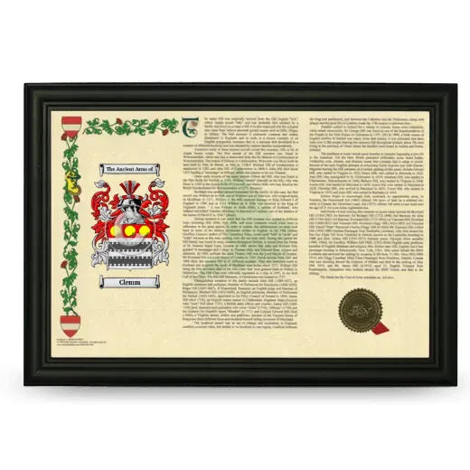 Clemm Armorial Landscape Framed - Black