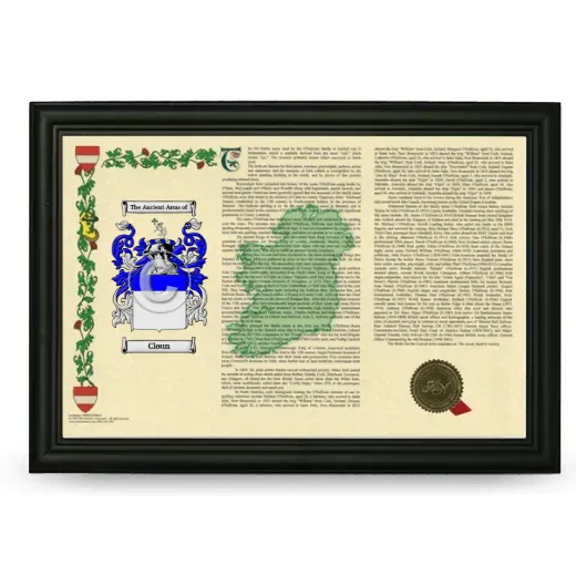 Cloun Armorial Landscape Framed - Black