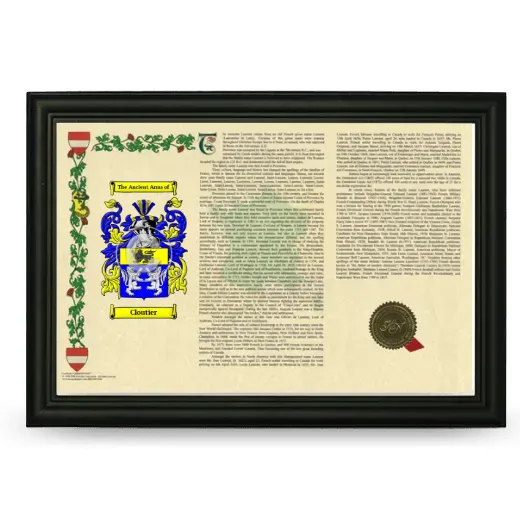 Cloutier Armorial Landscape Framed - Black