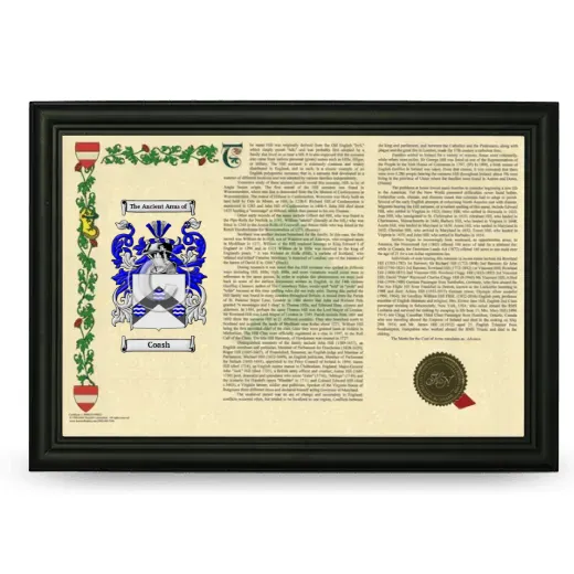 Coash Armorial Landscape Framed - Black