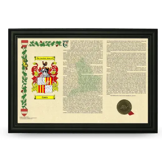 Coats Armorial Landscape Framed - Black