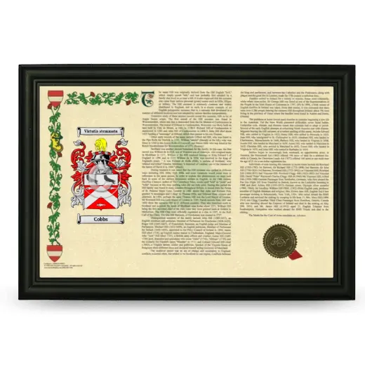 Cobbs Armorial Landscape Framed - Black