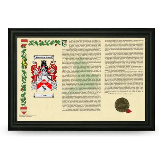 Code Armorial Landscape Framed - Black