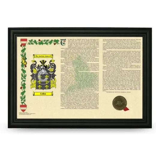 Cofax Armorial Landscape Framed - Black