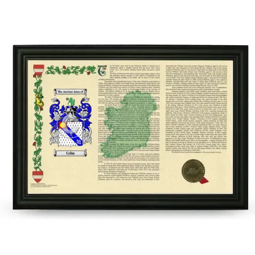 Cohn Armorial Landscape Framed - Black