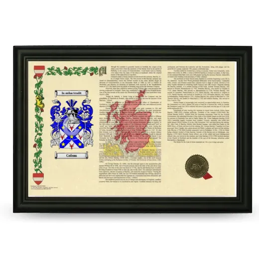 Colum Armorial Landscape Framed - Black