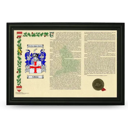 Colwan Armorial Landscape Framed - Black